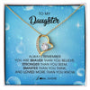Forever Love Necklace 18K Yellow Gold Finish | Personalized To My Daughter Necklace From Mom Dad Always Remember You Are Braver Daughter Jewelry Birthday Graduation Christmas Customized Message Card | teecentury