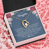 Forever Love Necklace 18K Yellow Gold Finish | Personalized To My Daughter Necklace From Mom Dad Father You Are My Greatest Gift Daughter Birthday Christmas Customized Jewelry Gift Box Message Card | teecentury