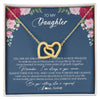 Interlocking Hearts Necklace 18K Yellow Gold Finish | Personalized To My Daughter Necklace From Mom Dad Father You Are My Greatest Gift Daughter Birthday Christmas Customized Jewelry Gift Box Message Card | teecentury