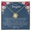 Love Knot Necklace 18K Yellow Gold Finish | Personalized To My Daughter Necklace From Mom Dad Father You Are My Greatest Gift Daughter Birthday Christmas Customized Jewelry Gift Box Message Card | teecentury