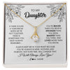 Alluring Beauty Necklace 18K Yellow Gold Finish | Personalized To My Daughter Necklace From Mom Dad Father You're Braver Stronger Smarter Daughter Birthday Christmas Customized Jewelry Gift Box Message Card | teecentury