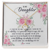 Alluring Beauty Necklace 18K Yellow Gold Finish | Personalized To My Daughter Necklace From Mom Dad I Will Always Love You Daughter Birthday Christmas Jewelry Pendant Customized Gift Box Message Card | teecentury