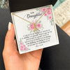Alluring Beauty Necklace 18K Yellow Gold Finish | Personalized To My Daughter Necklace From Mom Dad I Will Always Love You Daughter Birthday Christmas Jewelry Pendant Customized Gift Box Message Card | teecentury