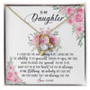 Forever Love Necklace 18K Yellow Gold Finish | Personalized To My Daughter Necklace From Mom Dad I Will Always Love You Daughter Birthday Christmas Jewelry Pendant Customized Gift Box Message Card | teecentury