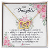 Interlocking Hearts Necklace 18K Yellow Gold Finish | Personalized To My Daughter Necklace From Mom Dad I Will Always Love You Daughter Birthday Christmas Jewelry Pendant Customized Gift Box Message Card | teecentury