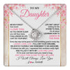 Love Knot Necklace 14K White Gold Finish | 1 | Personalized To My Daughter Necklace From Mom Dad Inspirational I Love You Daughter Birthday Jewelry Graduation Christmas Customized Gift Box Message Card | teecentury