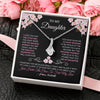 Alluring Beauty Necklace 14K White Gold Finish | 2 | Personalized To My Daughter Necklace From Mom Dad Mother Father Love You Little Girl Daughter Birthday Jewelry Christmas Customized Gift Box Message Card | teecentury