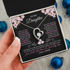 Forever Love Necklace 14K White Gold Finish | 2 | Personalized To My Daughter Necklace From Mom Dad Mother Father Love You Little Girl Daughter Birthday Jewelry Christmas Customized Gift Box Message Card | teecentury