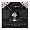 Love Knot Necklace 14K White Gold Finish | 1 | Personalized To My Daughter Necklace From Mom Dad Mother Father Love You Little Girl Daughter Birthday Jewelry Christmas Customized Gift Box Message Card | teecentury