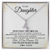 Alluring Beauty Necklace | Personalized To My Daughter Necklace From Mom Dad Mother Father Never Forget That I Love You Daughter Birthday Christmas Customized Gift Box Message Card | teecentury