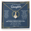 Alluring Beauty Necklace 18K Yellow Gold Finish | Personalized To My Daughter Necklace From Mom Dad Mother How Much You Mean To Me Gift For Daughter Birthday Graduation Christmas Customized Message Card | teecentury