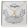 Alluring Beauty Necklace 18K Yellow Gold Finish | Personalized To My Daughter Necklace From Mom Dad Mother Not Even Time Floral Daughter Birthday Graduation Christmas Customized Message Card | teecentury
