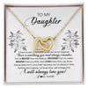 Interlocking Hearts Necklace 18K Yellow Gold Finish | Personalized To My Daughter Necklace From Mom Dad Mother Not Even Time Floral Daughter Birthday Graduation Christmas Customized Message Card | teecentury