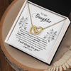 Interlocking Hearts Necklace 18K Yellow Gold Finish | Personalized To My Daughter Necklace From Mom Dad Mother Not Even Time Floral Daughter Birthday Graduation Christmas Customized Message Card | teecentury