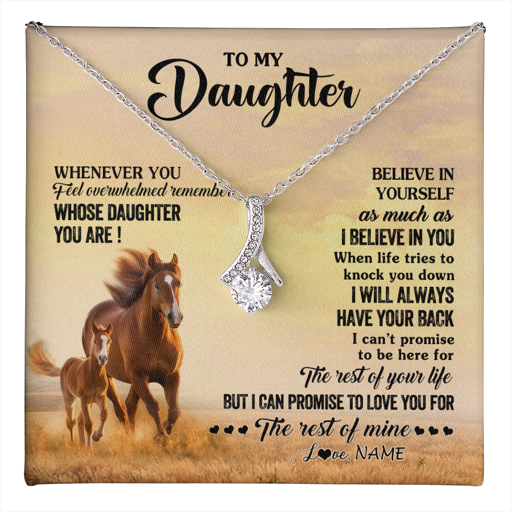 Alluring Beauty Necklace 14K White Gold Finish | 1 | Personalized To My Daughter Necklace From Mom Dad Mother Whenever You Feel Horse Daughter Birthday Jewelry Christmas Customized Gift Box Message Card | teecentury