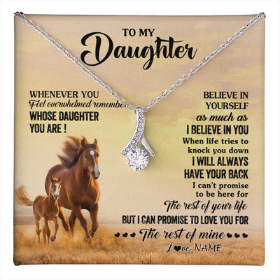 Alluring Beauty Necklace 14K White Gold Finish | 1 | Personalized To My Daughter Necklace From Mom Dad Mother Whenever You Feel Horse Daughter Birthday Jewelry Christmas Customized Gift Box Message Card | teecentury