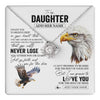 Love Knot Necklace 14K White Gold Finish | 1 | Personalized To My Daughter Necklace From Mom Dad Mother You Will Never Lose Eagle Daughter Birthday Gifts Graduation Christmas Custom Gift Box Message Card | teecentury