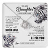 Love Knot Necklace 14K White Gold Finish | 1 | Personalized To My Daughter Necklace From Mom Dad Mother You Will Never Lose White Tiger Daughter Birthday Gifts Graduation Christmas Gift Box Message Card | teecentury