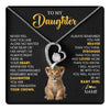 Forever Love Necklace 14K White Gold Finish | 1 | Personalized To My Daughter Necklace From Mom Dad Never Feel You Are Alone Lion Birthday Gift Daughter Valentine's Day Christmas Gift Box Message Card | teecentury