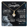 Alluring Beauty Necklace 18K Yellow Gold Finish | 1 | Personalized To My Daughter Necklace From Mom Dad Never Forget I Love You White Tiger Daughter Birthday Graduation Christmas Customized Gift Box Message Card | teecentury