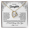 Forever Love Necklace 18K Yellow Gold Finish | Personalized To My Daughter Necklace From Mom Dad Never Forget That I Love You Daughter Birthday Christmas Jewelry Pendant Customized Gift Box Message Card | teecentury