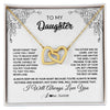Interlocking Hearts Necklace 18K Yellow Gold Finish | Personalized To My Daughter Necklace From Mom Dad Never Forget That I Love You Daughter Birthday Christmas Jewelry Pendant Customized Gift Box Message Card | teecentury
