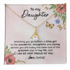 Alluring Beauty Necklace 18K Yellow Gold Finish | 1 | Personalized To My Daughter Necklace From Mom Dad Watching You Grow Daughter Birthday Gifts Jewelry Graduation Christmas Customized Gift Box Message Card | teecentury