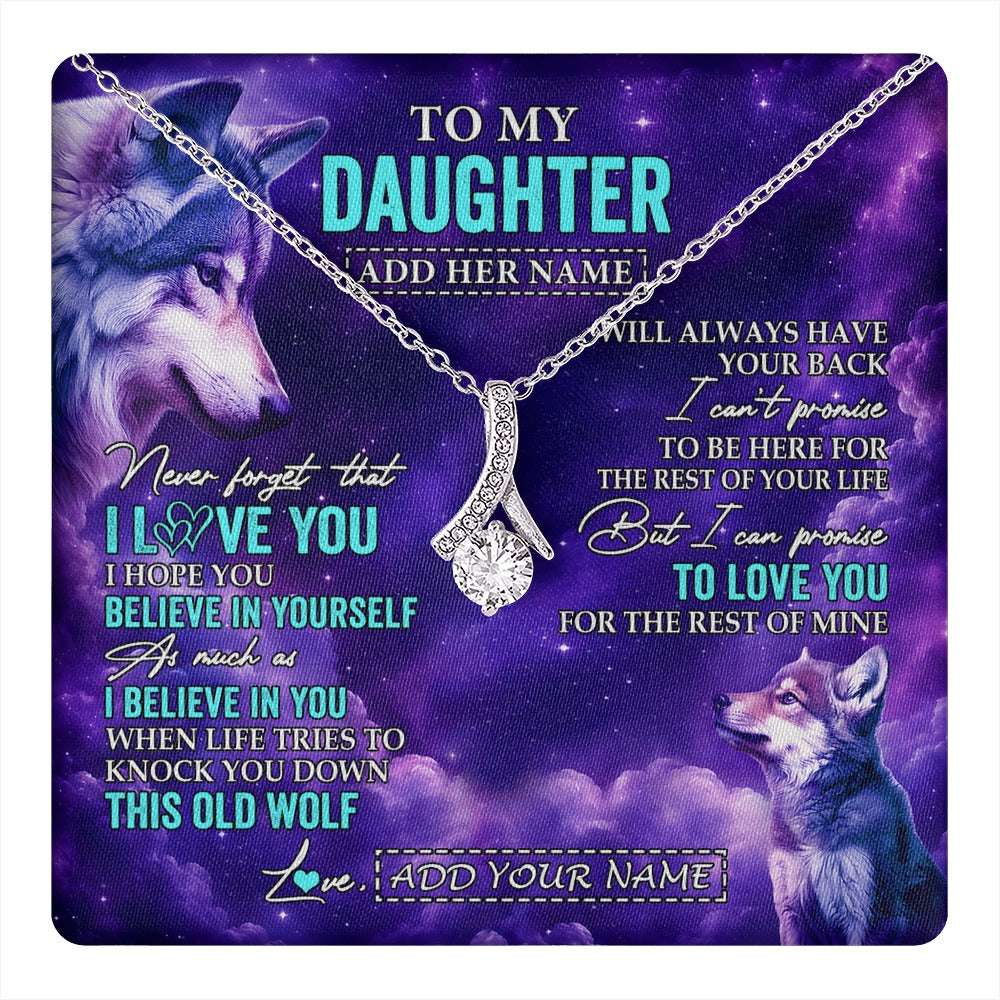 Alluring Beauty Necklace 14K White Gold Finish | 1 | Personalized To My Daughter Necklace From Mom Dad Wolf Never Forget I Love You Daughter Birthday Gifts Graduation Christmas Custom Gift Box Message Card Shirt & Hoodie | https://teecentury.