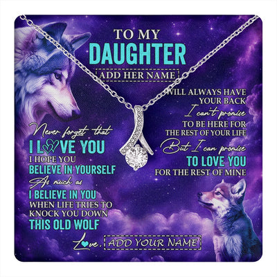 Alluring Beauty Necklace 14K White Gold Finish | 1 | Personalized To My Daughter Necklace From Mom Dad Wolf Never Forget I Love You Daughter Birthday Gifts Graduation Christmas Custom Gift Box Message Card Shirt & Hoodie | https://teecentury.
