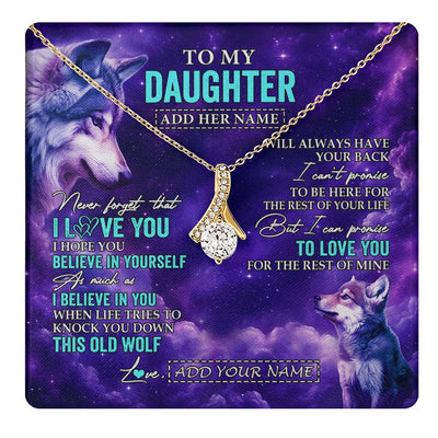 Alluring Beauty Necklace 18K Yellow Gold Finish | 1 | Personalized To My Daughter Necklace From Mom Dad Wolf Never Forget I Love You Daughter Birthday Gifts Graduation Christmas Custom Gift Box Message Card Shirt & Hoodie | https://teecentury.