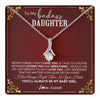 Alluring Beauty Necklace 14K White Gold Finish | 1 | Personalized To My Daughter Necklace From Mom Dad You'll Always Be My Daughter Birthday Graduation Christmas Customized Gift Box Message Card | teecentury