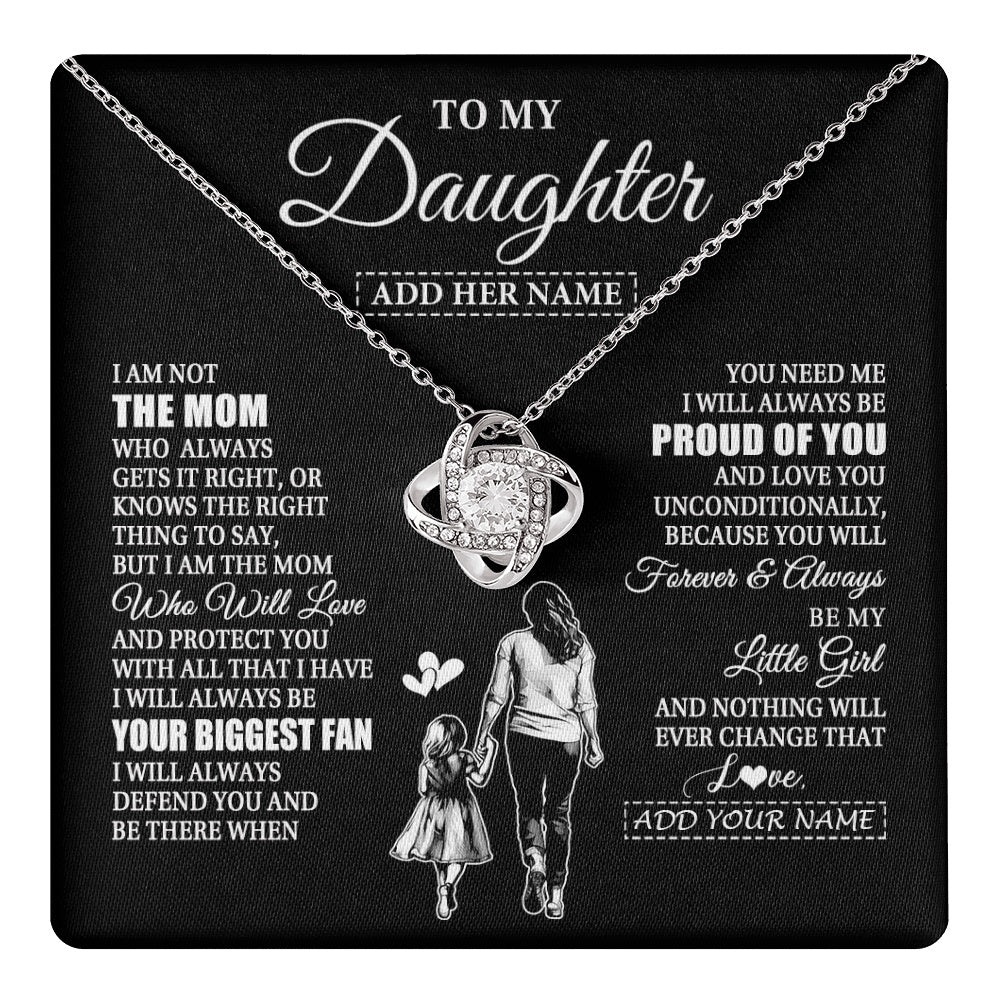 Love Knot Necklace 14K White Gold Finish | 1 | Personalized To My Daughter Necklace From Mom Mother Biggest Fan Birthday Gifts For Daughter From Mom Daughter Christmas Custom Gift Box Message Card | teecentury.myshopify