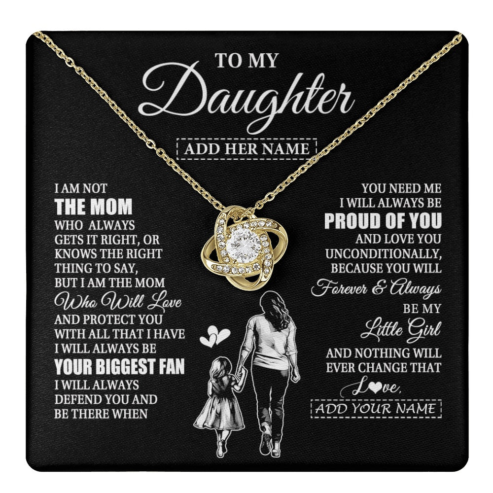 Love Knot Necklace 18K Yellow Gold Finish | 1 | Personalized To My Daughter Necklace From Mom Mother Biggest Fan Birthday Gifts For Daughter From Mom Daughter Christmas Custom Gift Box Message Card | teecentury.myshopify