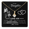 Alluring Beauty Necklace 18K Yellow Gold Finish | 1 | Personalized To My Daughter Necklace From Mom Mother I Love You Little Girl Daughter Birthday Graduation Christmas Jewelry Customized Gift Box Message Card | teecentury