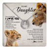 Lucky In Love Necklace 14K White Gold Finish | 1 | Personalized To My Daughter Necklace From Mom Mother Never Forget I Love You Lion Daughter Birthday Graduation Christmas Customized Message Card | teecentury