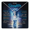 Alluring Beauty Necklace 14K White Gold Finish | 1 | Personalized To My Daughter Necklace From Mom Mother Never Forget I Love You Lion Daughter Jewelry Birthday Graduation Christmas Customized Message Card | teecentury