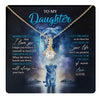Alluring Beauty Necklace 18K Yellow Gold Finish | 1 | Personalized To My Daughter Necklace From Mom Mother Never Forget I Love You Lion Daughter Jewelry Birthday Graduation Christmas Customized Message Card | teecentury