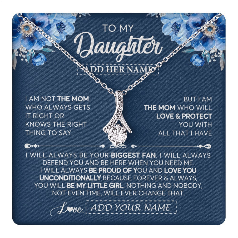 Alluring Beauty Necklace 14K White Gold Finish | 1 | Personalized To My Daughter Necklace From Mom Mother Proud Of You Birthday Gifts For Daughter Jewelry Gifts Christmas Custom Gift Box Message Card | https://teecentury.
