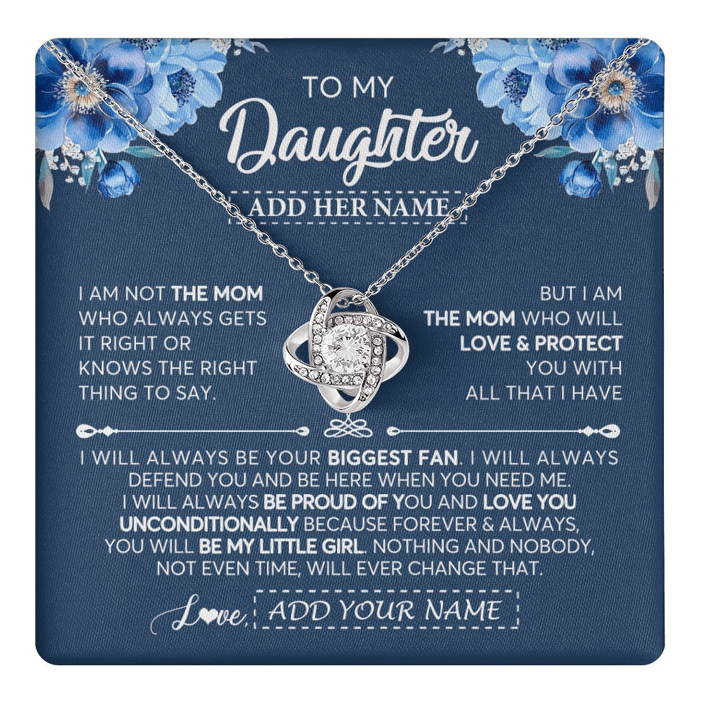 Love Knot Necklace 14K White Gold Finish | 1 | Personalized To My Daughter Necklace From Mom Mother Proud Of You Birthday Gifts For Daughter Jewelry Gifts Christmas Custom Gift Box Message Card | https://teecentury.