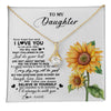 Alluring Beauty Necklace 18K Yellow Gold Finish | 1 | Personalized To My Daughter Necklace From Mom Mother Sunflower Wood Laugh Love Live Daughter Birthday Graduation Christmas Customized Gift Box Message Card | teecentury