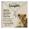 Alluring Beauty Necklace 14K White Gold Finish | 1 | Personalized To My Daughter Necklace From Mom Mother This Old Lion Never Forget I Love You Daughter Jewelry Birthday Christmas Customized Gift Box Message Card | teecentury