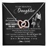 Interlocking Hearts Necklace Stainless Steel & Rose Gold Finish | 1 | Personalized To My Daughter Necklace From Mom Mother Whenever You Feel Overwhelmed Daughter Jewelry Birthday Graduation Christmas Customized Message Card | teecentury