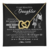 Interlocking Hearts Necklace 18K Yellow Gold Finish | 1 | Personalized To My Daughter Necklace From Mom Mother Whenever You Feel Overwhelmed Daughter Jewelry Birthday Graduation Christmas Customized Message Card | teecentury
