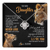 Love Knot Necklace 14K White Gold Finish | 1 | Personalized To My Daughter Necklace From Mom Mother You Will Never Lose Lion Daughter Birthday Gifts Graduation Christmas Customized Gift Box Message Card | teecentury