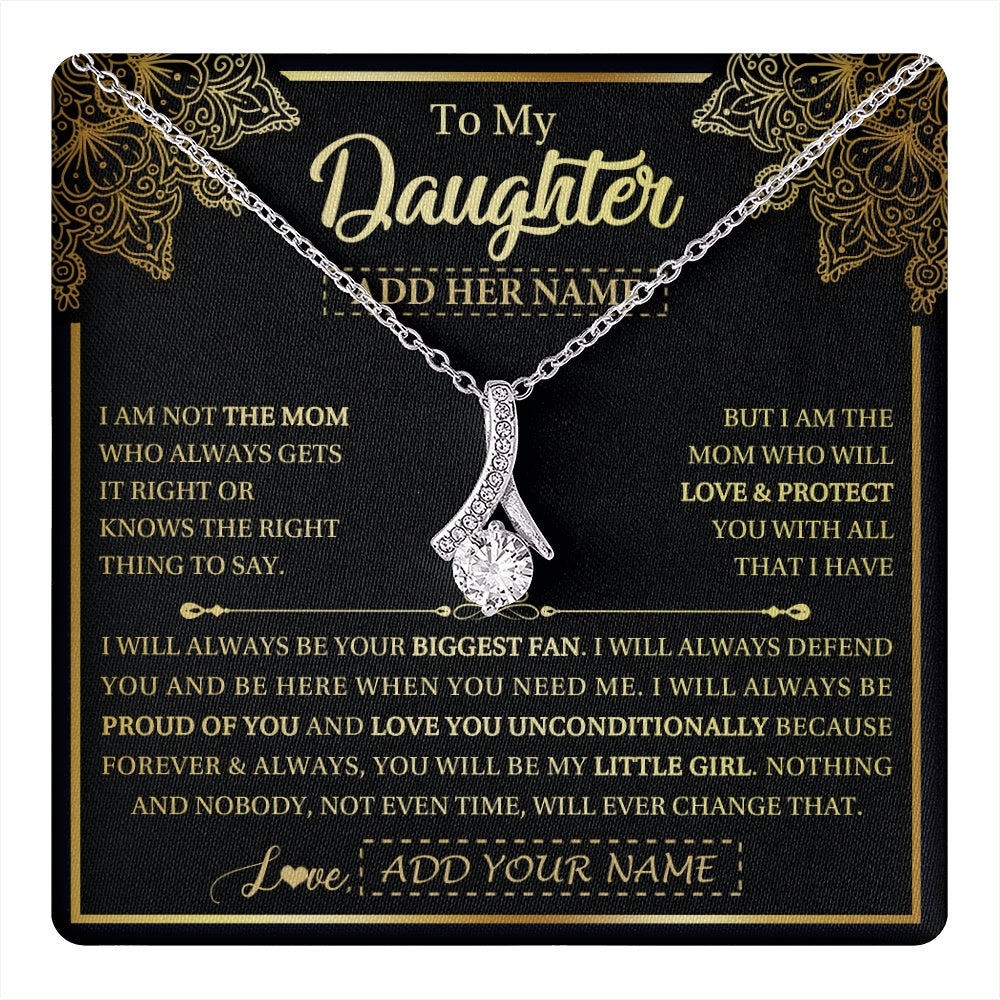 Alluring Beauty Necklace 14K White Gold Finish | 1 | Personalized To My Daughter Necklace From Mom Mother Your Biggest Fan Birthday Gifts For Daughter Gifts Christmas Jewelry Custom Gift Box Message Card | teecentury.myshopify