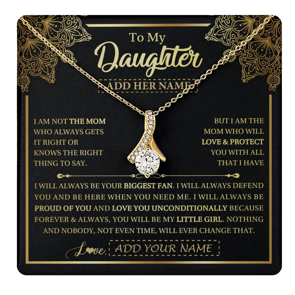 Alluring Beauty Necklace 18K Yellow Gold Finish | 1 | Personalized To My Daughter Necklace From Mom Mother Your Biggest Fan Birthday Gifts For Daughter Gifts Christmas Jewelry Custom Gift Box Message Card | teecentury.myshopify