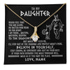 Alluring Beauty Necklace 18K Yellow Gold Finish | 1 | Personalized To My Daughter Necklace Viking Never Feel You Are Alone Scandinavian Runes Viking Daughter Birthday Christmas Customized Gift Box Message Card | teecentury