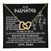 Interlocking Hearts Necklace 18K Yellow Gold Finish | 1 | Personalized To My Daughter Necklace Viking Never Feel You Are Alone Scandinavian Runes Viking Daughter Birthday Christmas Customized Gift Box Message Card | teecentury
