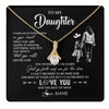 Alluring Beauty Necklace 18K Yellow Gold Finish | 1 | Personalized To My Daughter Necklace You Will Never Lose From Mom Mother Daughter Birthday Gifts Graduation Christmas Customized Gift Box Message Card | teecentury
