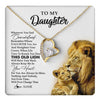 Forever Love Necklace 18K Yellow Gold Finish | 1 | Personalized To My Daughter Necklace from Dad Father Whenever You Fell Overwhelmed Lion Daughter Birthday Graduation Christmas Customized Gift Box Message Card | teecentury